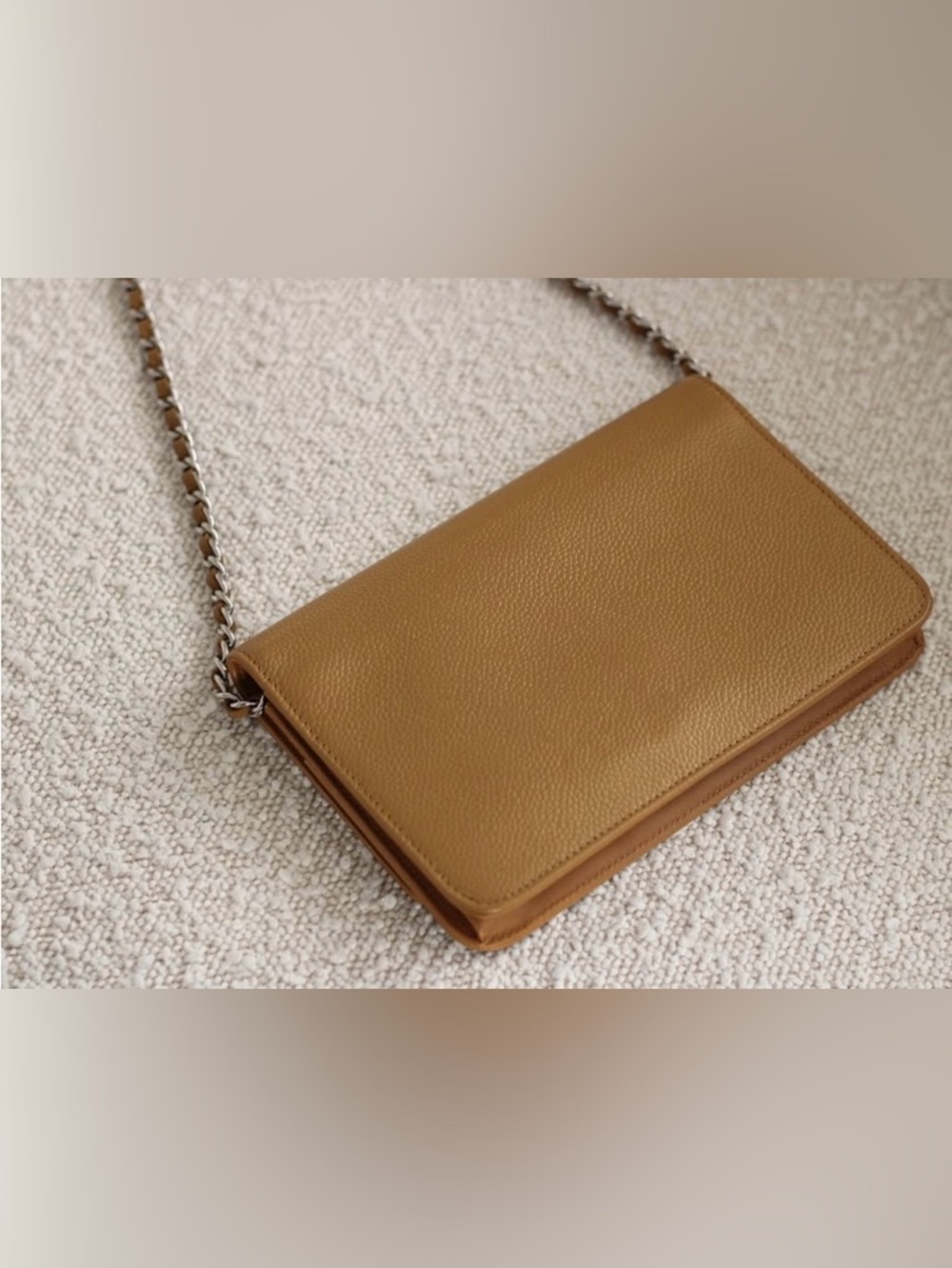 Chanel Dark Beige Caviar Wallet on Chain WOC Silver Hardware Crossbody Bag - Picture 3 of 11